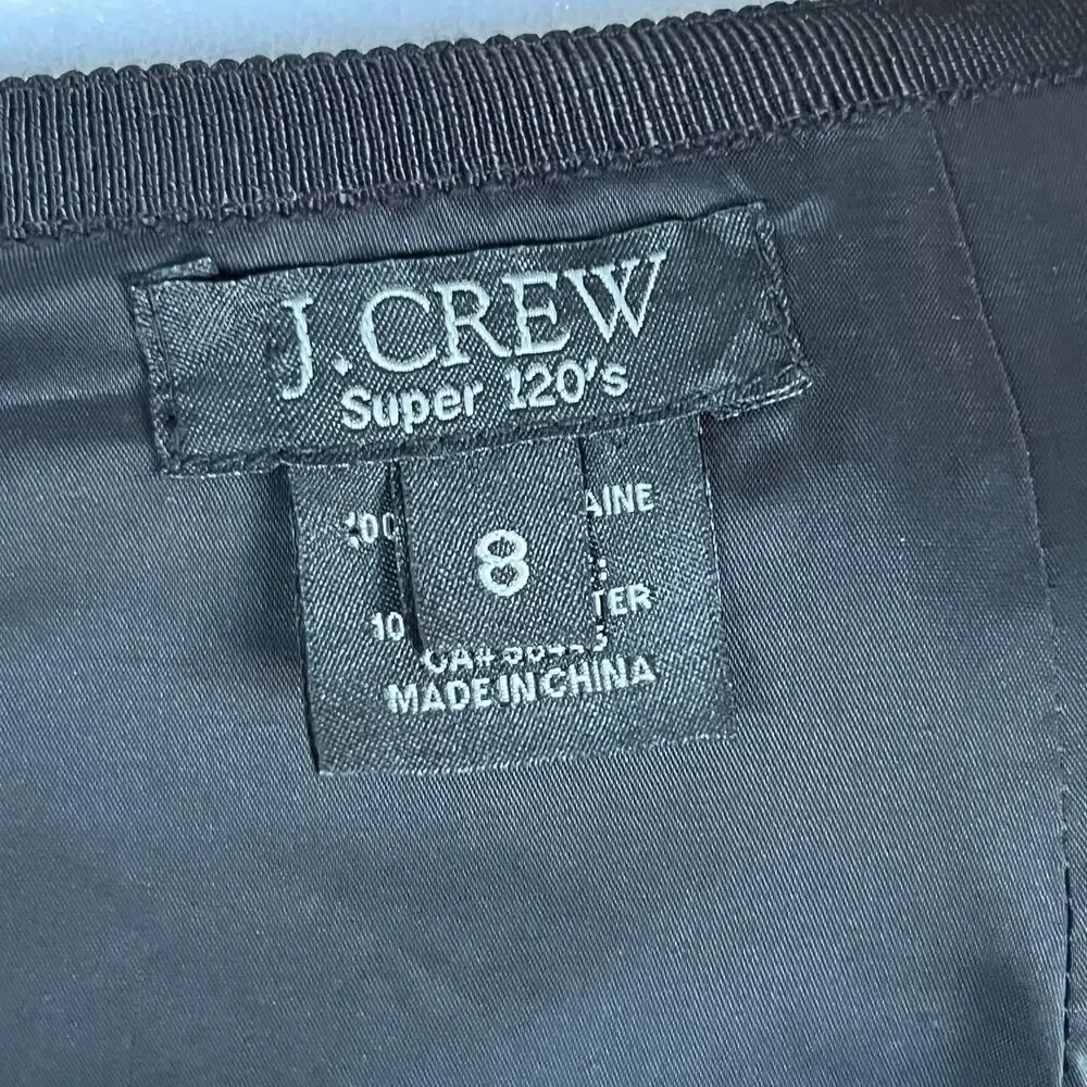 J.Crew Super 120s Black Fine Wool Memo Shift Dress